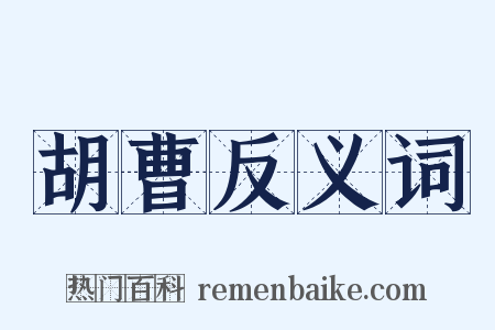胡曹反义词是什么意思的图片